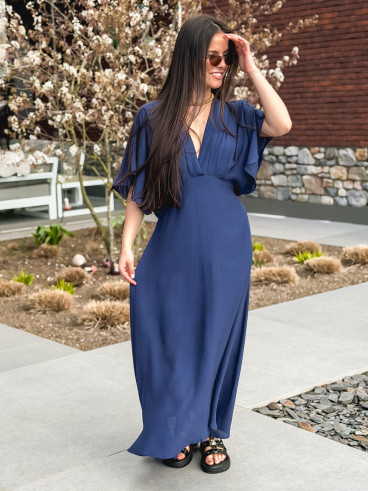 Robe longue Mayte - Bleu marine