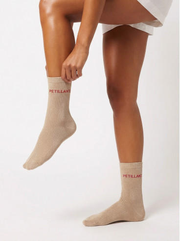 Chaussettes "Petillante" - Beige/Rose