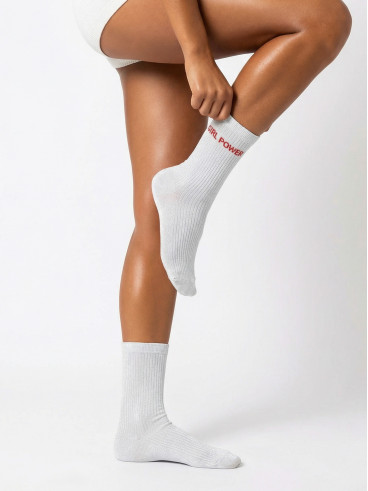 Chaussettes "GIRL POWER" - Blanc