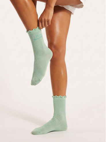 Chaussettes "Team râleuse" - Vert menthe