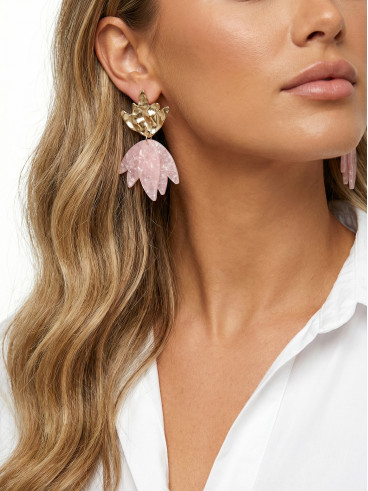 Boucles d'oreilles Karen - Doré/Rose