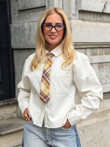 Cravate Sylia - Beige/Jaune