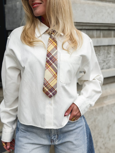 Cravate Sylia - Beige/Jaune