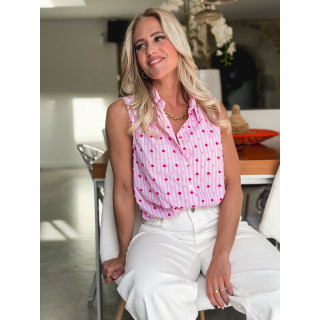 Chemise lignée Marzya - Rose