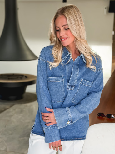 Blouse en jeans Magna - Bleu