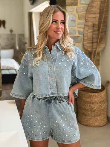 Chemise en jeans Ferya - Bleu