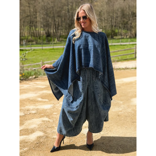 Sarouel en jeans Sya - Bleu