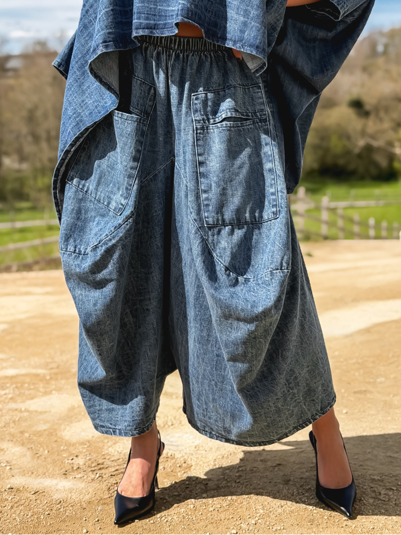 Sarouel en jeans Sya - Bleu