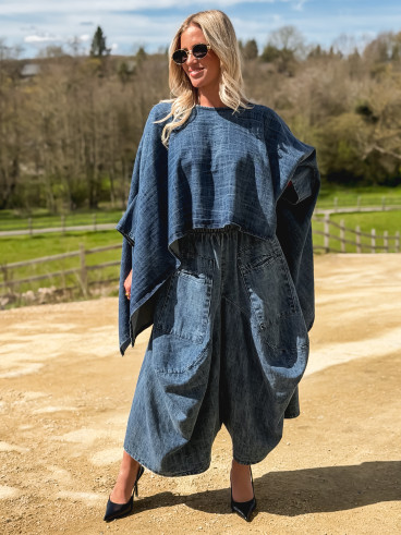 Sarouel en jeans Sya - Bleu