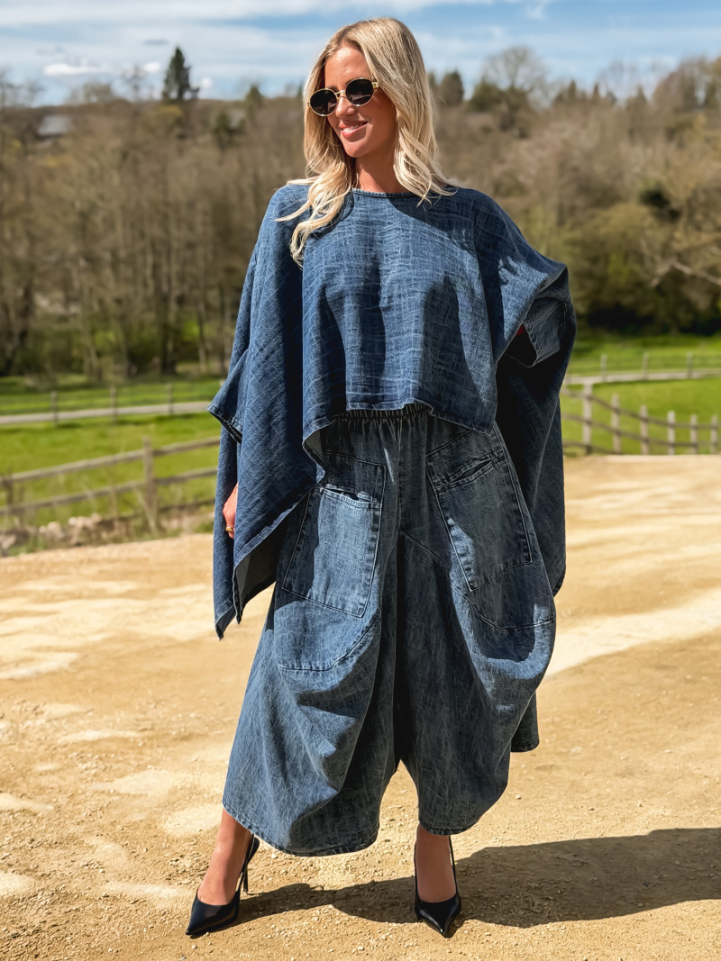 Blouse en jeans Sya - Bleu