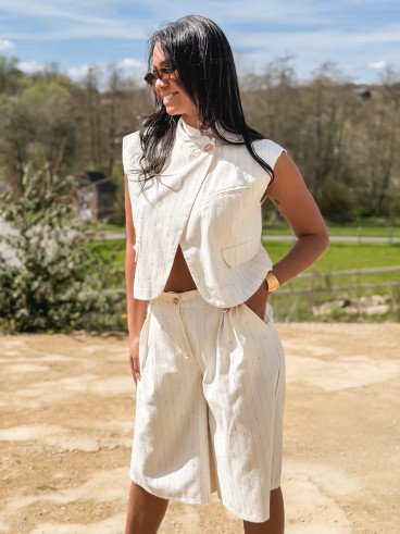 Veste ligné Ysara - Ecru