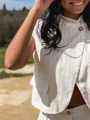 Veste ligné Ysara - Ecru