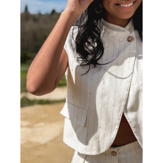 Veste ligné Ysara - Ecru