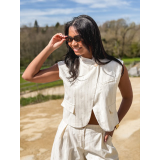 Veste ligné Ysara - Ecru
