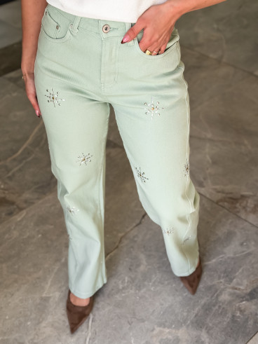 Jeans Elise - Vert menthe