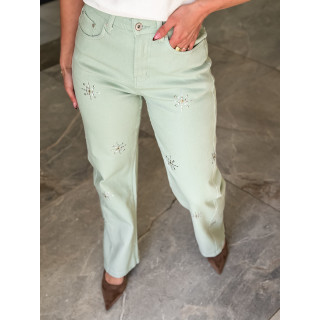 Jeans Elise - Vert menthe