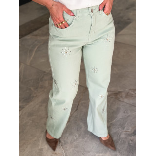 Jeans Elise - Vert menthe