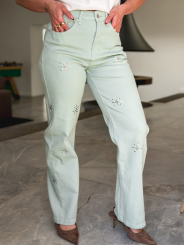Jeans Elise - Vert menthe
