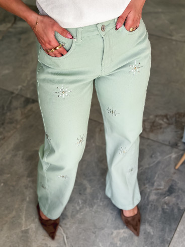 Jeans Elise - Vert menthe