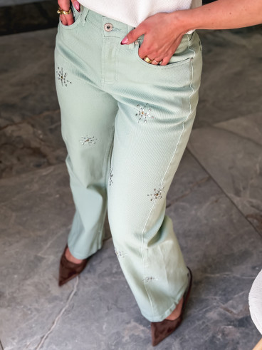 Jeans Elise - Vert menthe