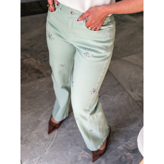 Jeans Elise - Vert menthe