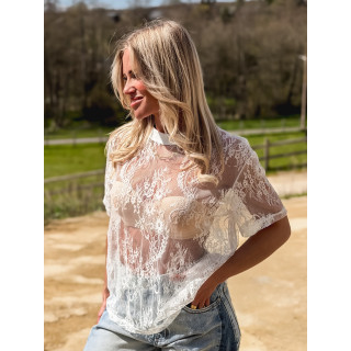 Blouse en dentelle Ciara - Blanc