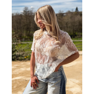 Blouse en dentelle Ciara - Blanc