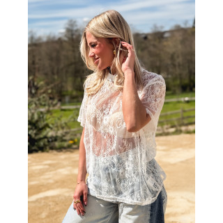 Blouse en dentelle Ciara - Blanc