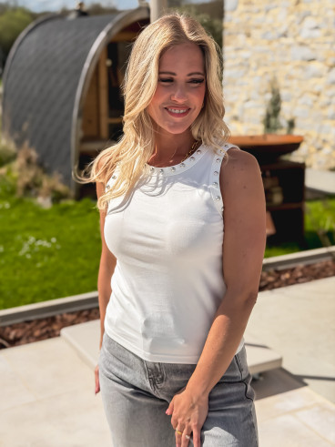 Top Sabrina - Blanc
