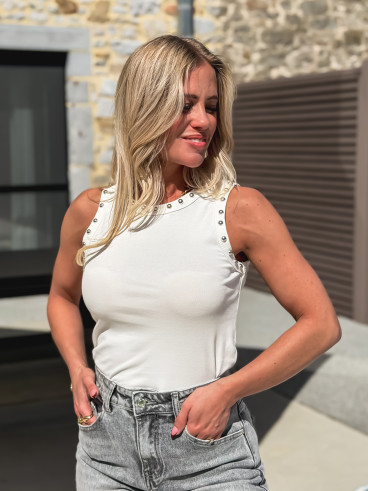 Top Sabrina - Blanc