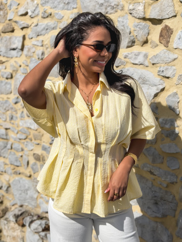 Chemise lignée Léanne - Jaune