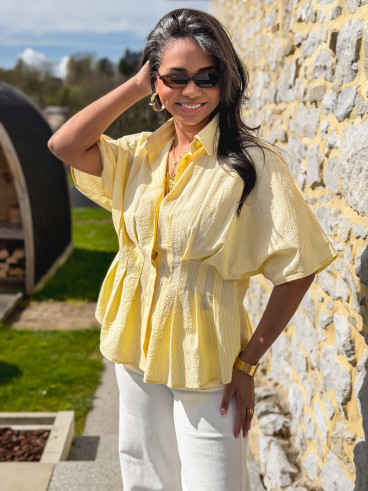 Chemise lignée Léanne - Jaune Chemise lignée Léanne - Jaune