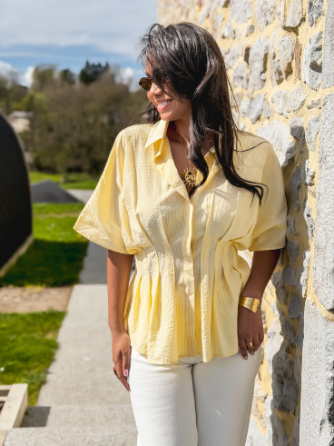 Chemise lignée Léanne - Jaune