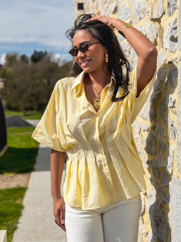 Chemise lignée Léanne - Jaune Chemise lignée Léanne - Jaune