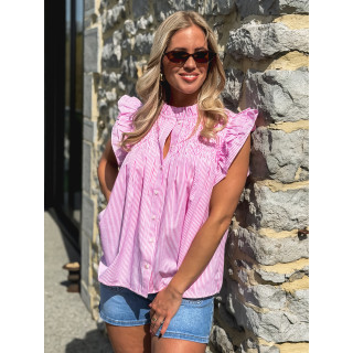 Blouse lignée Calie - Rose