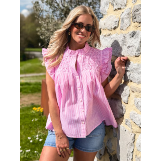 Blouse lignée Calie - Rose