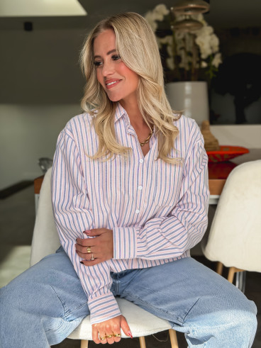 Chemise lignée Malou - Rose/Bleu