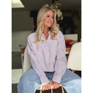 Chemise lignée Malou - Rose/Bleu