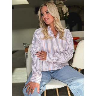 Chemise lignée Malou - Rose/Bleu