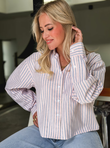 Chemise lignée Malou - Rose/Bleu