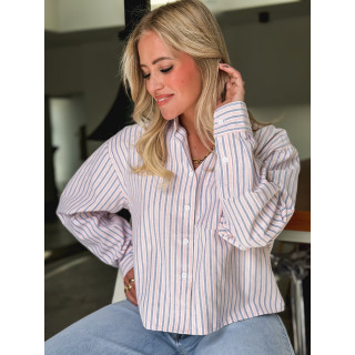 Chemise lignée Malou - Rose/Bleu