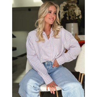 Chemise lignée Malou - Rose/Bleu