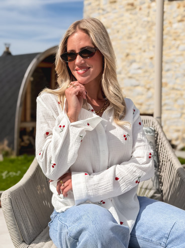 Chemise à motifs Cerise - Blanc/Rouge