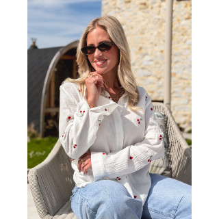 Chemise à motifs Cerise - Blanc/Rouge