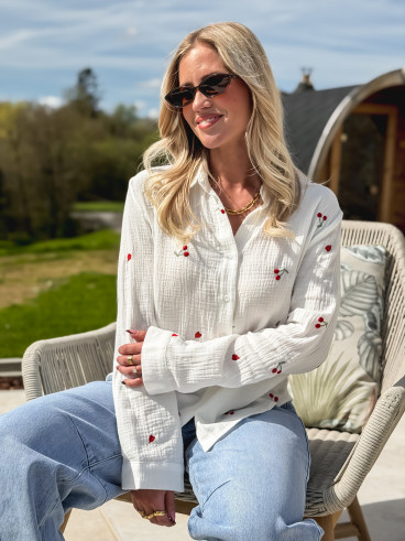 Chemise à motifs Cerise - Blanc/Rouge