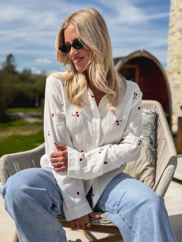 Chemise à motifs Cerise - Blanc/Rouge
