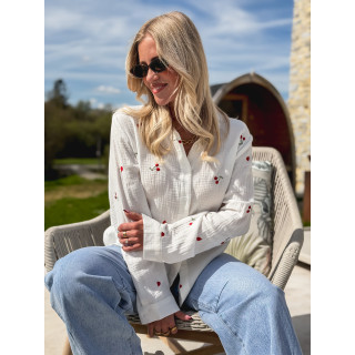Chemise à motifs Cerise - Blanc/Rouge