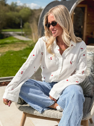 Chemise à motifs Cerise - Blanc/Rouge