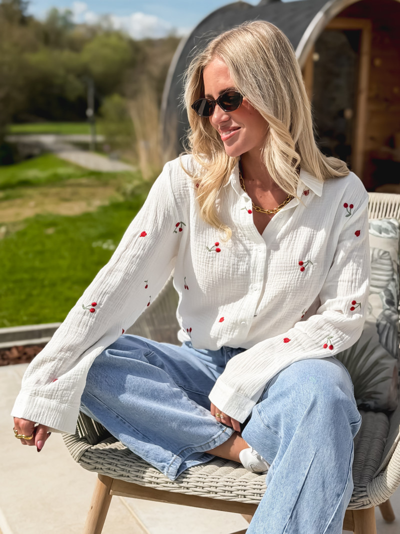 Chemise à motifs Cerise - Blanc/Rouge