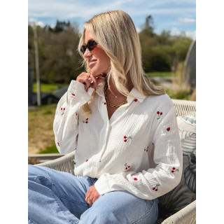 Chemise à motifs Cerise - Blanc/Rouge